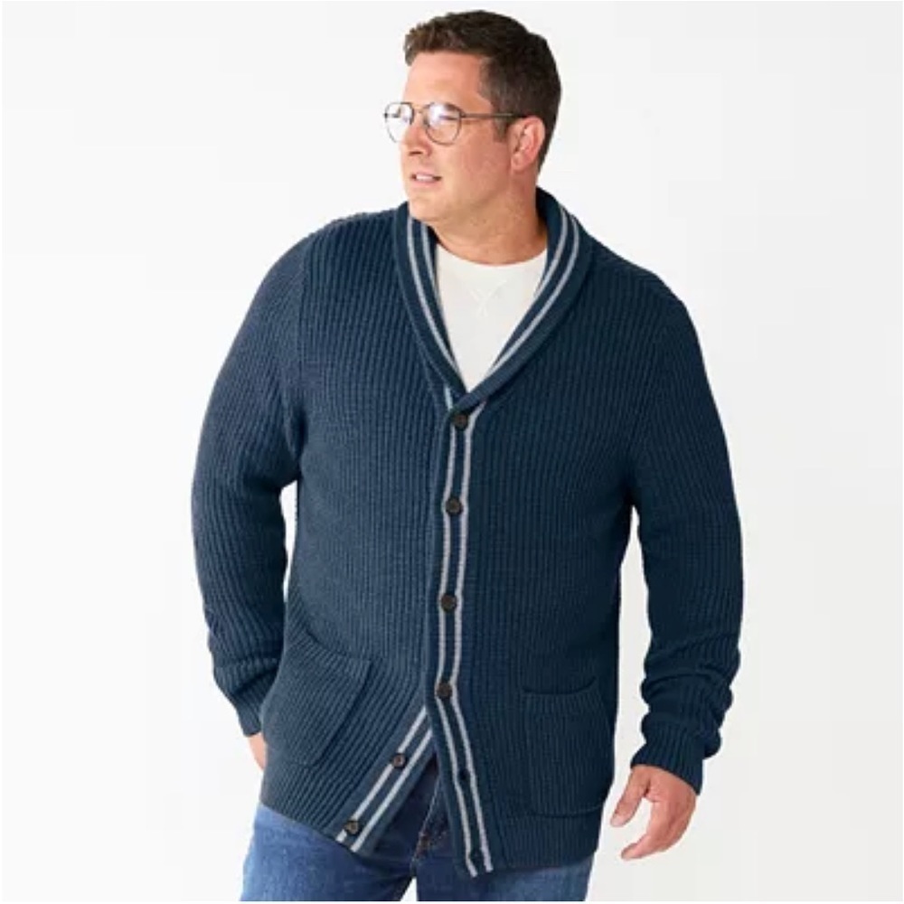 SONOMA Mens Long Sleeve Grandpa Cardigan Sweater